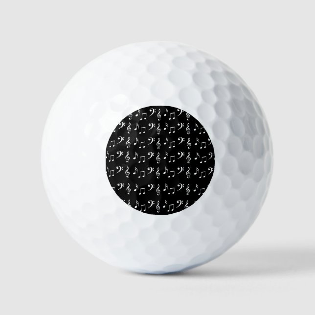 Balles De Golf Notes musicales en noir et blanc Musicien (Recto)