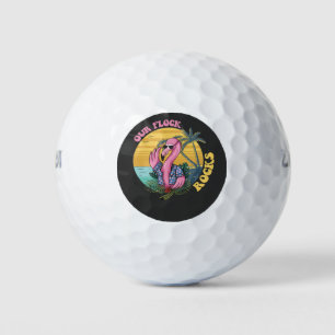 Balles De Golf Notre Flamant rose Flock Rocks Super Retro