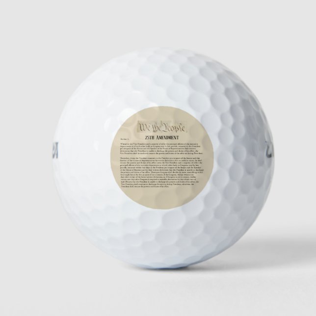 Balles De Golf Nous le Peuple 25e amendement Constitution Résiste (Devant)