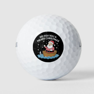 Balles De Golf Nous Vous Poissons Un Joyeux Pêcheur De Noël Pêche