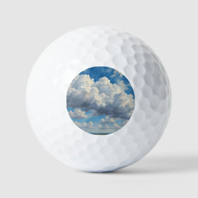 Balles De Golf Nuages blancs et ciel bleu clair (Recto)