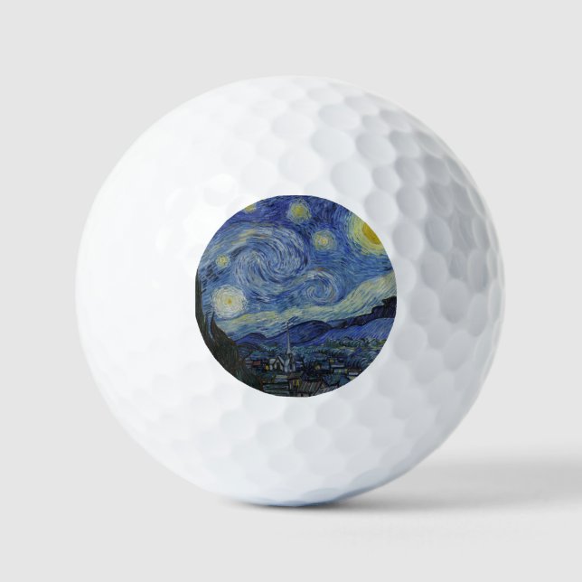 Balles De Golf "Nuit étoilée" par Van Gogh (Recto)