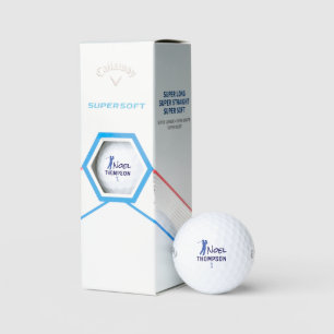 Balles De Golf Numéro 1 Nom de golfeur bleu