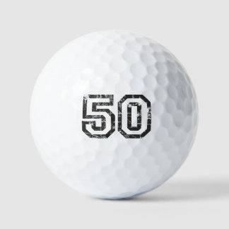 Balles De Golf Numéro 50 Cinquante 50e anniversaire (noir&blanc)