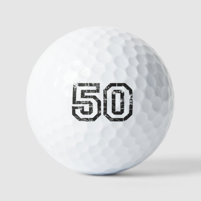 Balles De Golf Numéro 50 Cinquante 50e anniversaire (noir&blanc) (Recto)