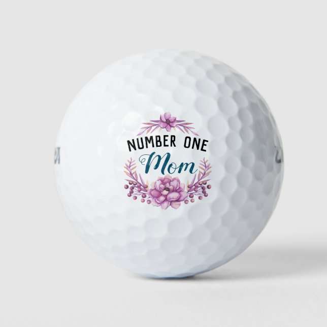 Balles De Golf Numéro Un maman, couronne de fleurs (Devant)