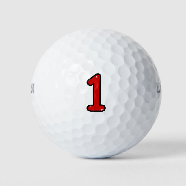 Balles De Golf Numéros 1, un, 1 an, numéro 1, numéro un (Devant)