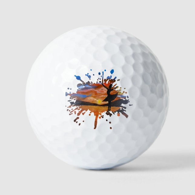 Balles De Golf Œuvre d'art faite main / Danse avec sunso (Recto)