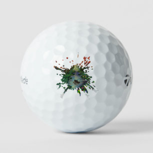 Balles De Golf Œuvre d'art faite main - Orang arbres