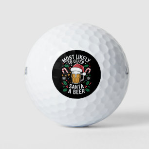 Balles De Golf Offrir à Père Noël une famille de bières correspon