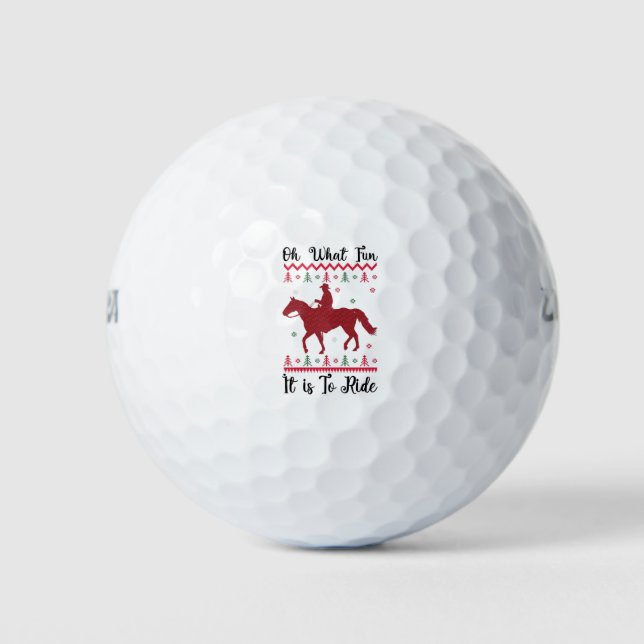 Balles De Golf Oh Quel Amusement C'Est De Faire Du Cheval Noël (Devant)