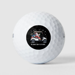 Balles De Golf Oh Qu'il Est Amusant De Rouler Santa Conduisant Go