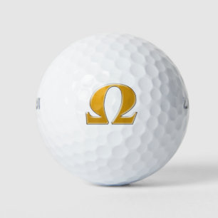 Balles De Golf Oméga grecque d'or - Symbole de la résistance
