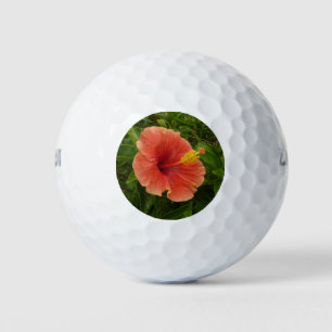 Balles De Golf Orange Hibiscus Fleur Tropical Floral