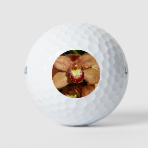 Balles De Golf Orchidées de Pêche avec Raindrops Floral