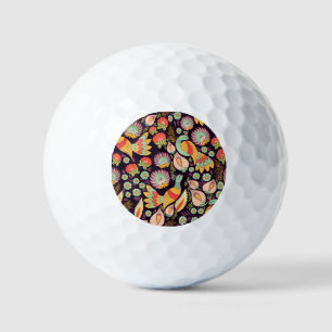 Balles De Golf Ornement vintage Folk Floral Birds
