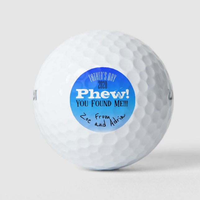 Balles De Golf Ouf ! Tu m'as trouvé ! Fête des Pères 2020 en bleu (Devant)
