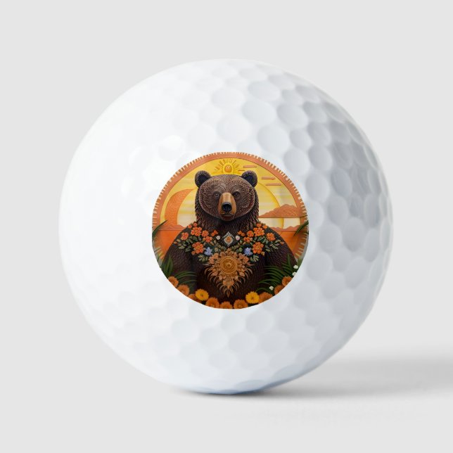 Balles De Golf Ours brun majestueux  (Recto)