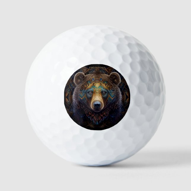 Balles De Golf Ours tribal (Recto)