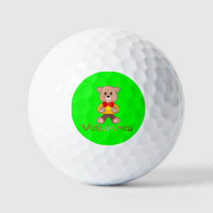 Balles De Golf Ours Velkommen Pomme Vert Bienvenue
