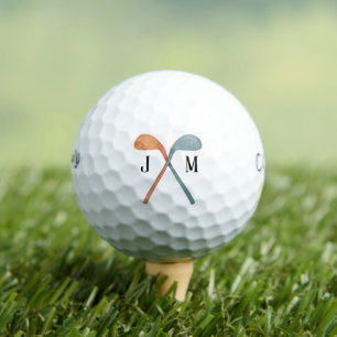 Balles De Golf Overlapping Golf Clubs Initiales personnalisables 