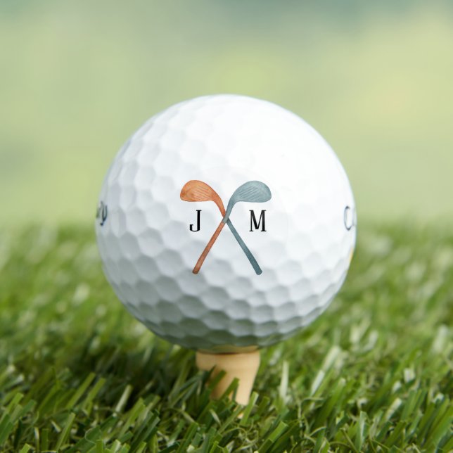 Balles De Golf Overlapping Golf Clubs Initiales personnalisables  (T-shirt Insitu)