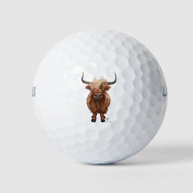 Balles De Golf Pack d'art de la vache Highland cool (Devant)