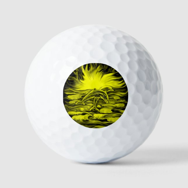 Balles De Golf Paire de dauphins dans le soleil (Recto)