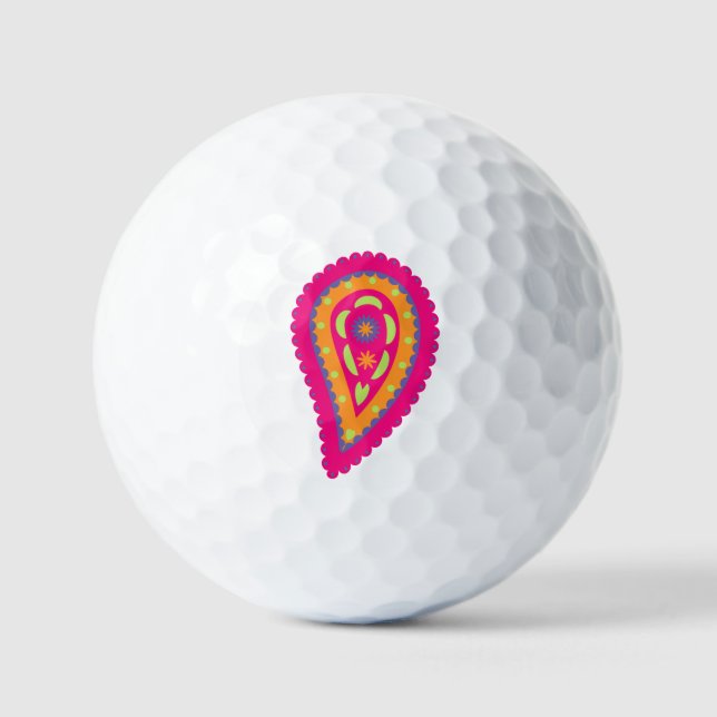 Balles De Golf Paisley coloré (Recto)