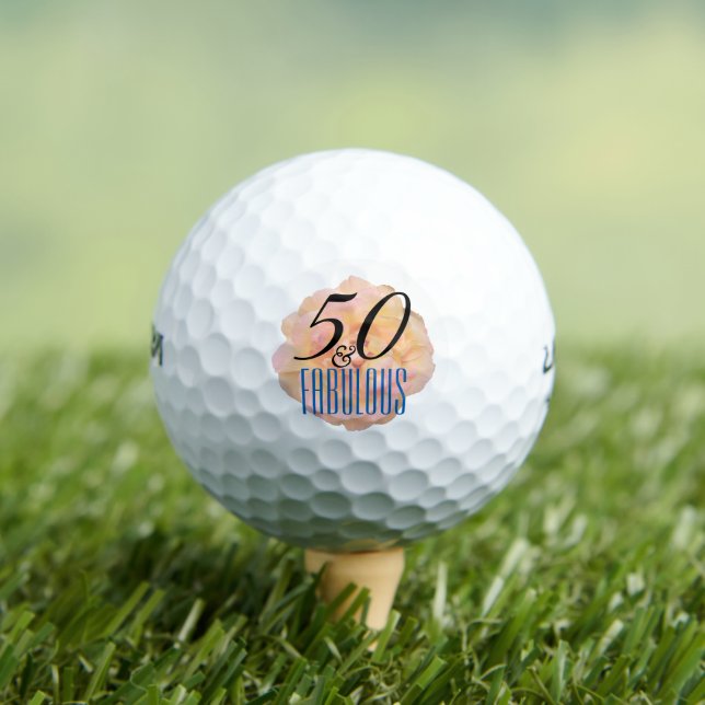 Balles De Golf Pale Peach Rose 50 et Fabulous Birthday (T-shirt Insitu)