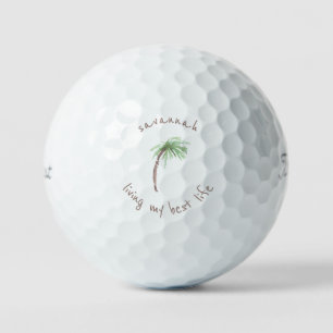 Balles De Golf Palm Tree Living my best life Nom Titleist Pro VI
