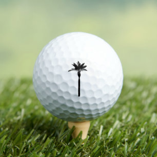 Balles De Golf Palm Tree Silhouette Côtière Voyage Côte Ouest Fun