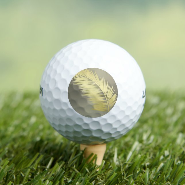 Balles De Golf Palm Tropical d'or feuille (T-shirt Insitu)
