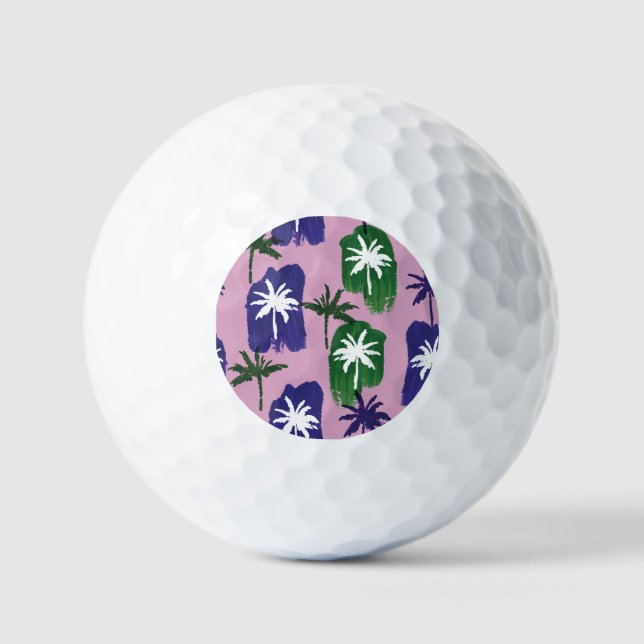 Balles De Golf Palme peinte, Vert bleu marine. (Recto)