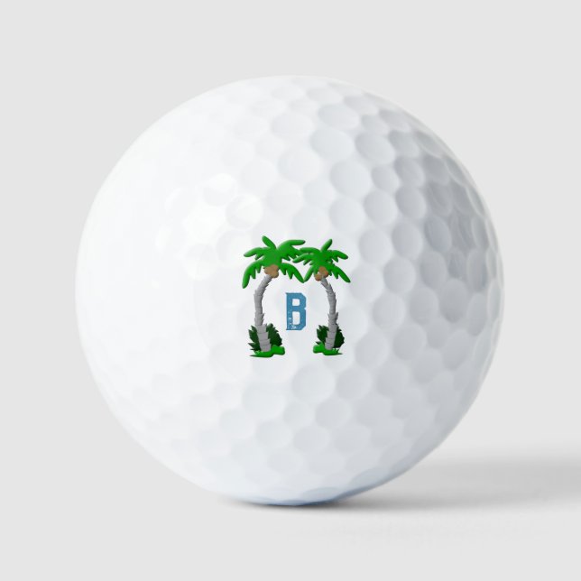 Balles De Golf Palmiers Monogramme  (Recto)