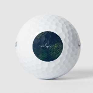 Balles De Golf Palmiers vert foncé motif feuille