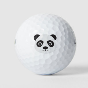Balles De Golf Panda Face Ours noir et blanc