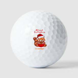 Balles De Golf Panda rouge : Tout ce que je veux pour Noël est Ra
