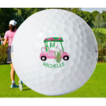 Balles De Golf Panier de golf de charme unique avec Clubs Monogra<br><div class="desc">Une charmante voiturette de golf unique — rose et vert — fait avec goût — prête à courir le terrain — balle de golf — C'est un cadeau formidable pour tous les amateurs de golf — amusant / attirant / unique. Personnalisez-le avec vos initiales/monogrammes. Si vous avez des questions de...</div>