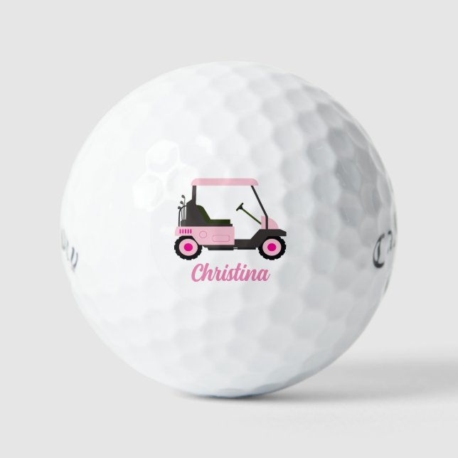 Balles De Golf Panier de golf rose personnalisé (Recto)