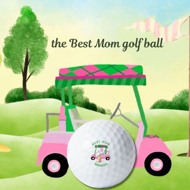 Balles De Golf Panier de golf unique Meilleure maman Nom du monog (Créateur téléchargé)