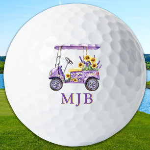 Balles De Golf Panier Floral Chic Personnalisé avec 3 Initiales M
