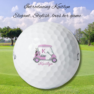 Balles De Golf Panier Pink Watercolor - Mesdames Nom