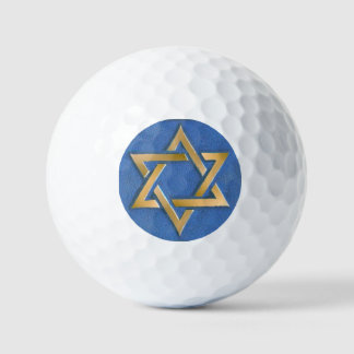 Balles De Golf Panneau d'art étoile de David bleu or