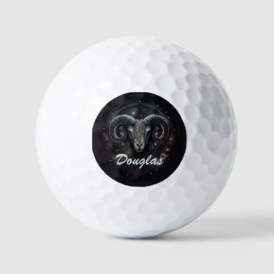 Balles De Golf Panneau zippé Capricorne personnalisé noir