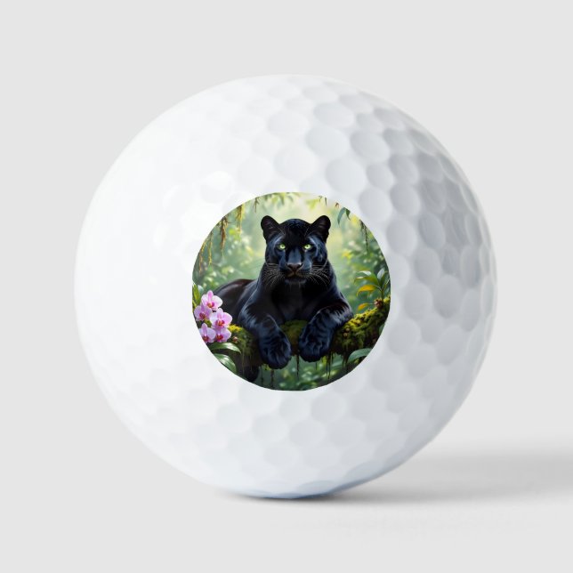 Balles De Golf Panthère noire dans la jungle (Recto)