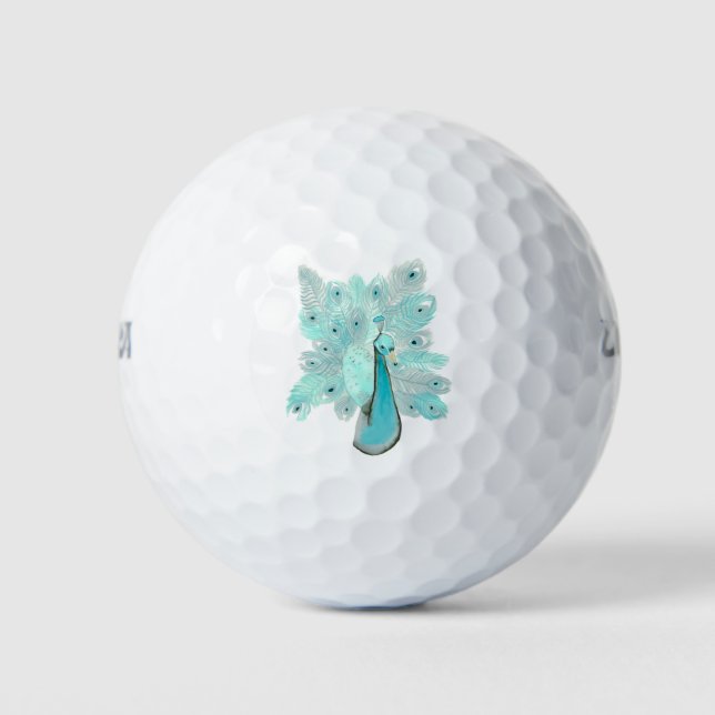 Balles De Golf paon turquoise (Devant)