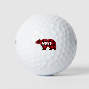 Balles De Golf Papa Bear - Bison rouge et noir plaid