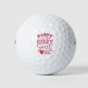 Balles De Golf Papa de la douce fraise d'anniversaire
