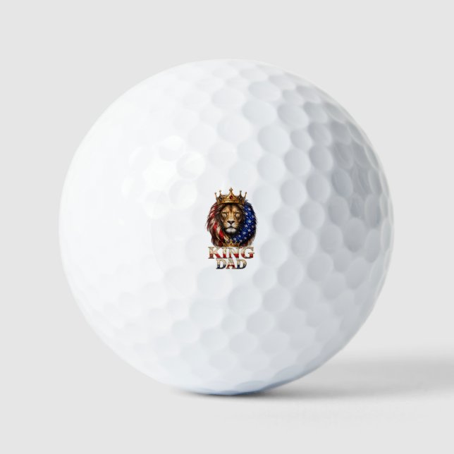 Balles De Golf Papa Drapeau Américain Lion  (Recto)